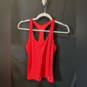 Nike Dri-FIT Checkered Red Racerback Tank Top